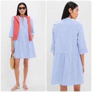 Tuckernuck Royal Shirt Dress Blue Stripe White Size Large